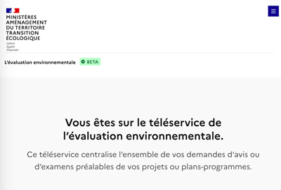 Site Téléservice de l’évaluation environnementale